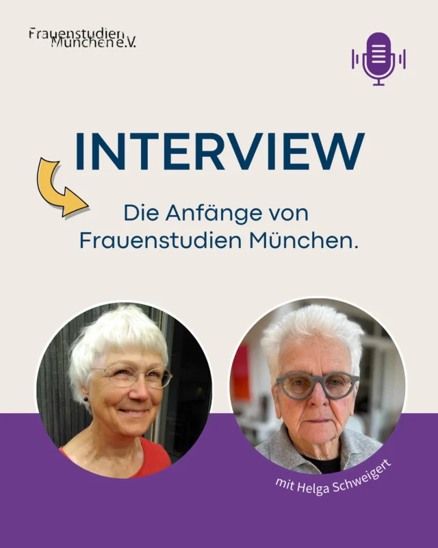 ✨ Wie alles begann: Die Entstehung von Frauenstudien München ✨

Seit über 30 Jahren setzt sich Frauenstudien München für feministische Bildung, Diskussion und Vernetzung von Frauen* ein. Doch wie ist Frauenstudien eigentlich entstanden? Welche Ideen und Visionen standen am Anfang?

Dazu hat unsere Ehrenpräsidentin Cornelia Roth ein ganz besonderes Gespräch geführt – mit Helga Schweigert, einer der Mitgründerinnen von Frauenstudien München. Gemeinsam blicken sie zurück auf die bewegten Anfänge, auf das Engagement, die Herausforderungen und die Kraft, mit der alles ins Rollen kam. 💬

 ➡️ Einblicke in dieses inspirierende Interview und die Wurzeln unseres Vereins findet ihr auf unserer Website. #LinkinBio

#FrauenstudienMünchen #Feminismus #Frauenbewegung #Interview #Geschichte #Empowerment #feminismusinmünchen